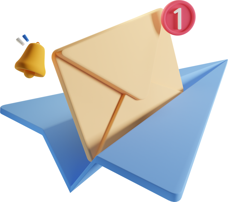 3D send mail unread concept